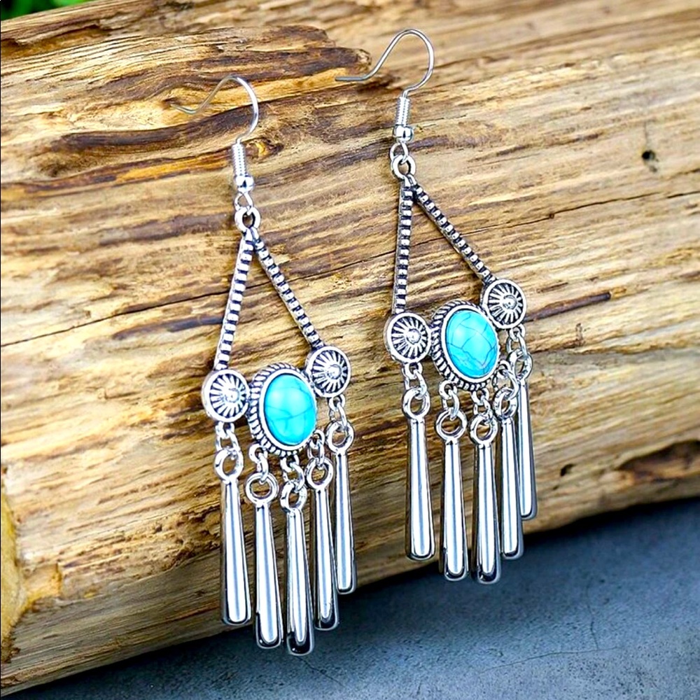 Turquoise and Silver Earrings